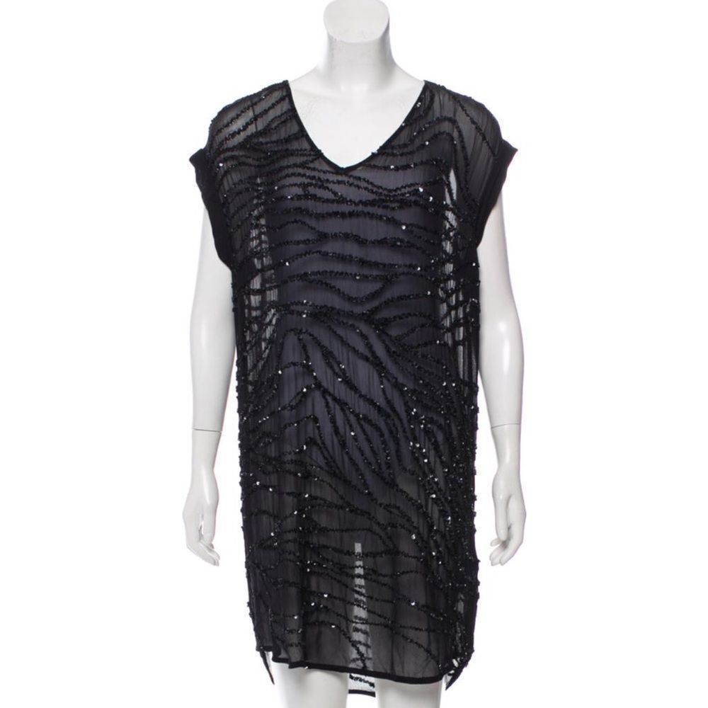 All Saints Black Beaded dress, US2